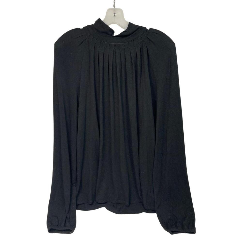 Michael Kors Black Top Pleated Front, Back Zip L